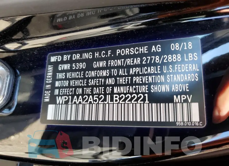 WP1AA2A52JLB22221 Photo# 13