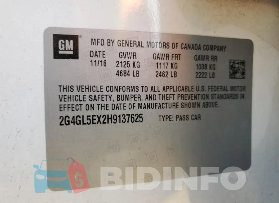 2G4GL5EX2H9137625 Photo# 12