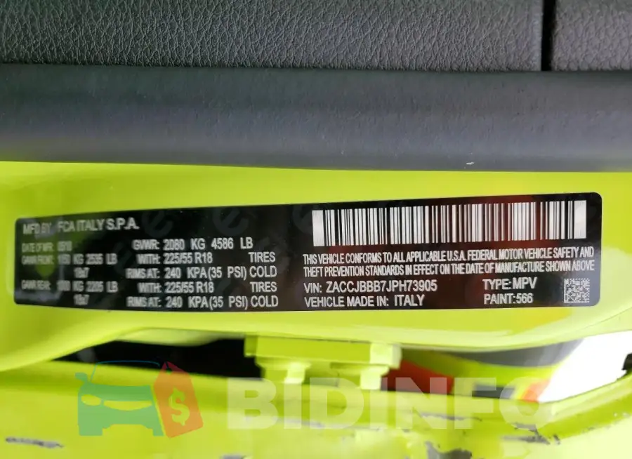 ZACCJBBB7JPH73905 Photo# 12