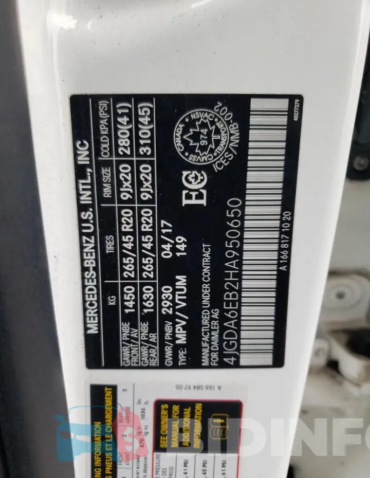 4JGDA6EB2HA950650 Photo# 13