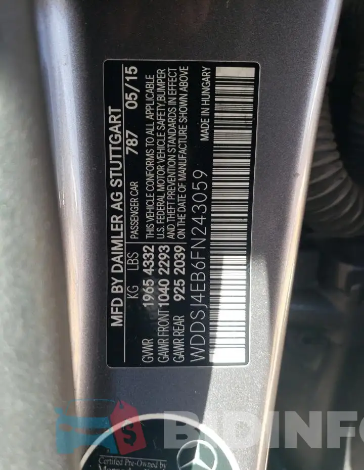 WDDSJ4EB6FN243059 Photo# 12