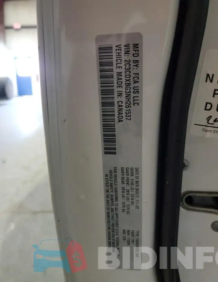2C3CDXBG3NH261537 Photo# 13