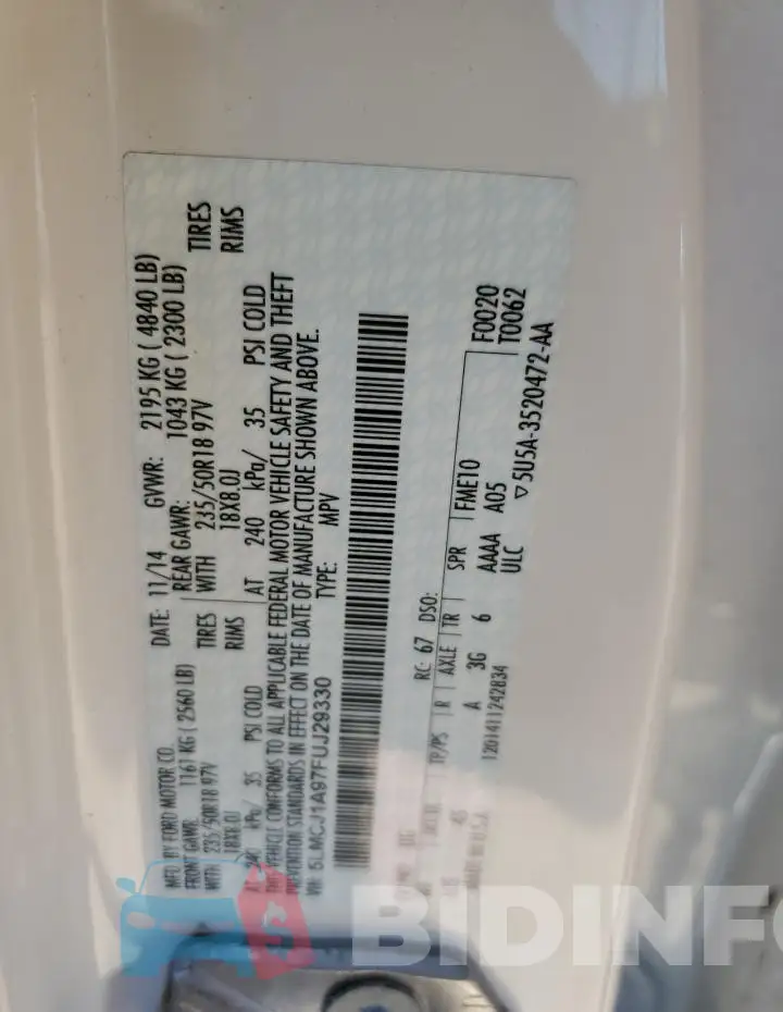 5LMCJ1A97FUJ29330 Photo# 12
