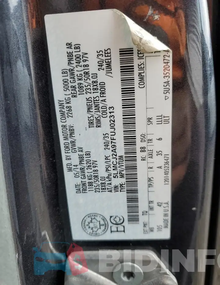 5LMCJ2A97FUJ02313 Photo# 14
