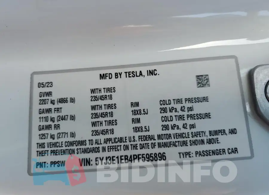 5YJ3E1EB4PF595896 Photo# 12