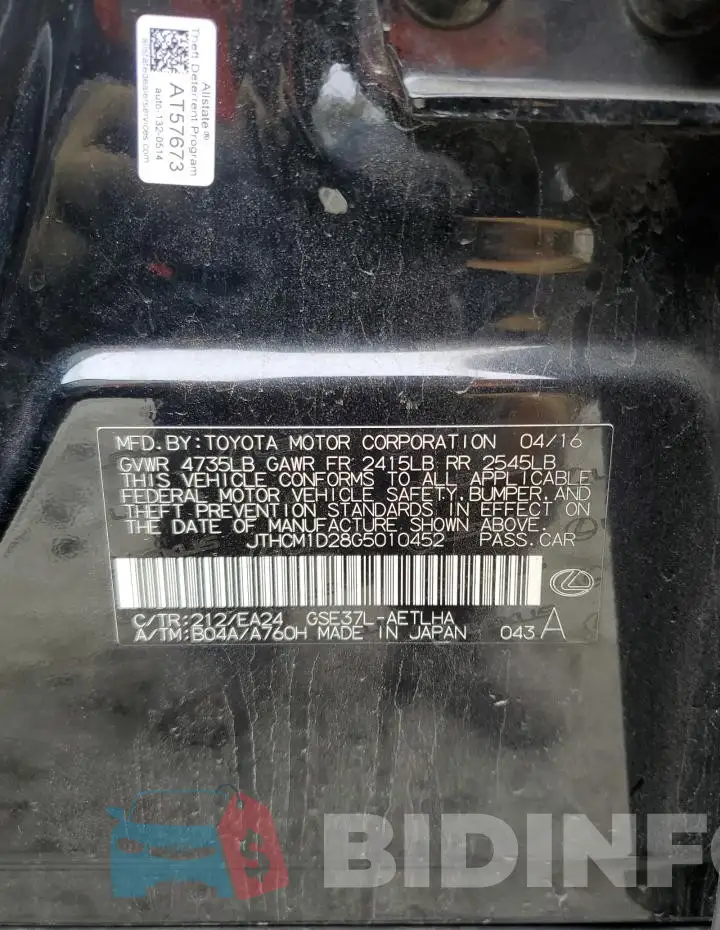 JTHCM1D28G5010452 Photo# 12