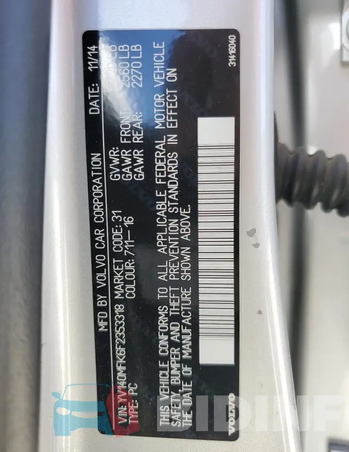 YV140MFK6F2353318 Photo# 12