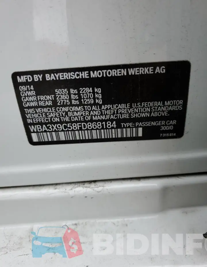 WBA3X9C58FD868184 Photo# 13