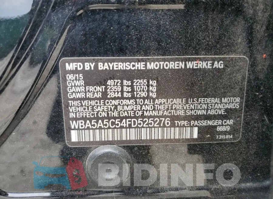 WBA5A5C54FD525276 Photo# 12