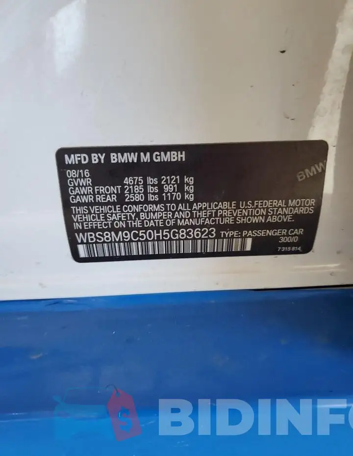 WBS8M9C50H5G83623 Photo# 12