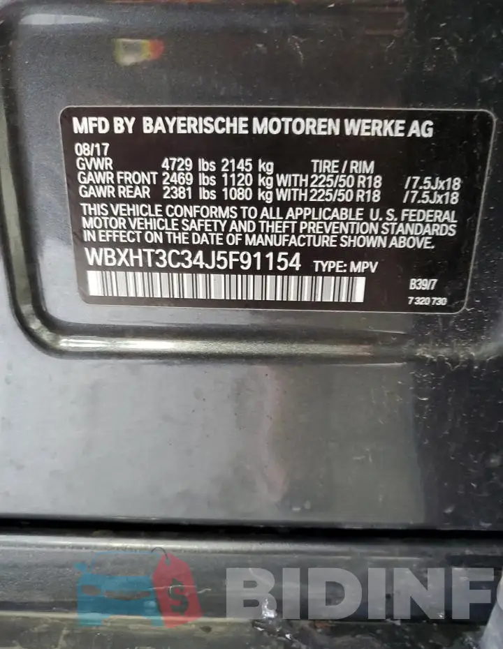 WBXHT3C34J5F91154 Photo# 12
