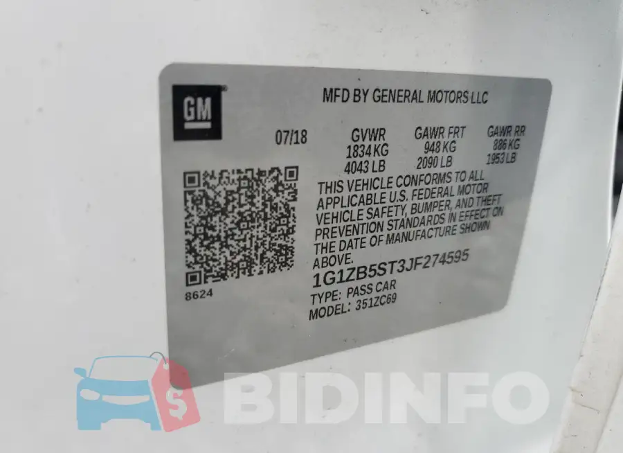 1G1ZB5ST3JF274595 Photo# 12