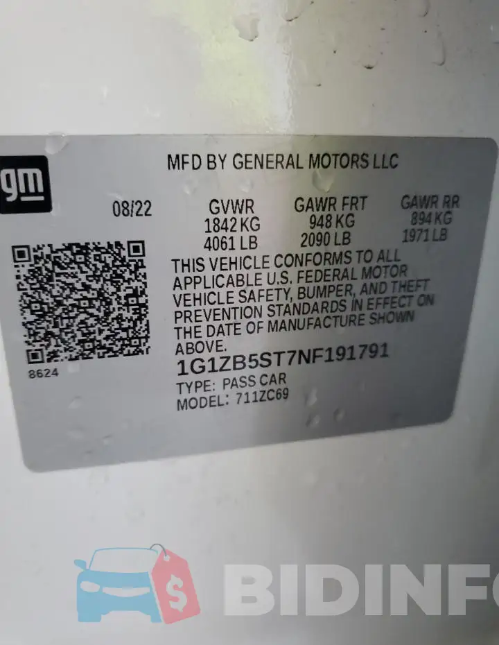 1G1ZB5ST7NF191791 Photo# 12