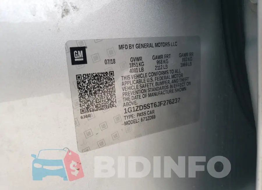 1G1ZD5ST6JF276237 Photo# 12