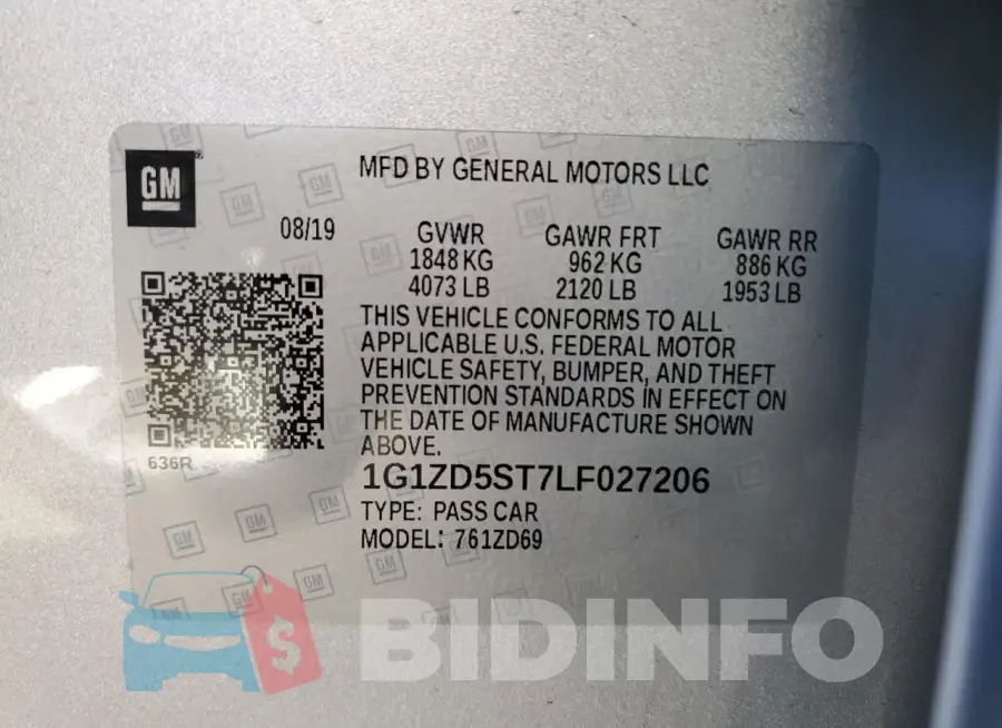 1G1ZD5ST7LF027206 Photo# 13