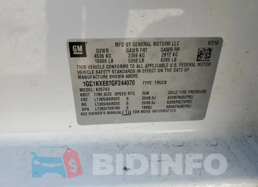 1GC1KXE87GF244970 Photo# 12
