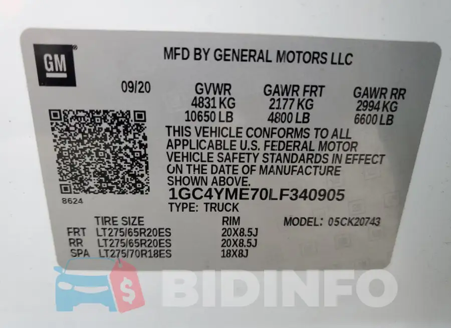 1GC4YME70LF340905 Photo# 12