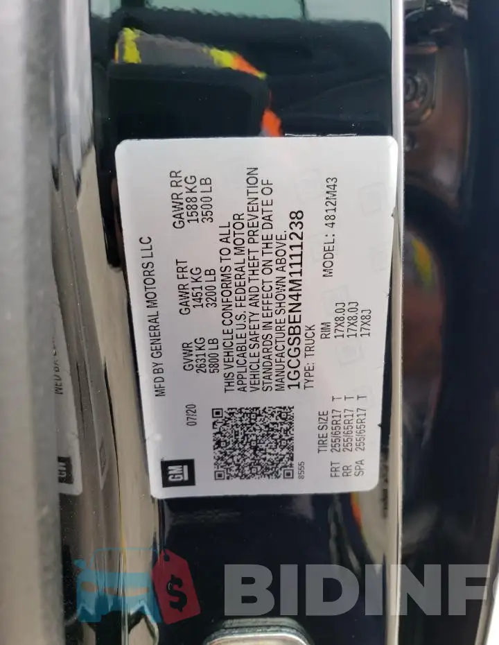 1GCGSBEN4M1111238 Photo# 12