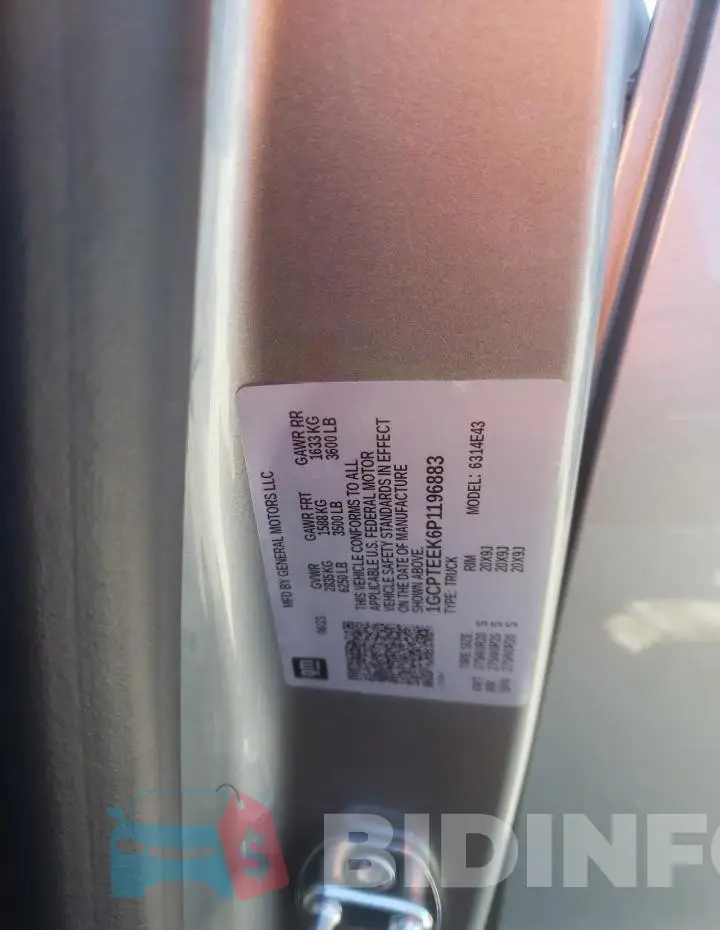 1GCPTEEK6P1196883 Photo# 12