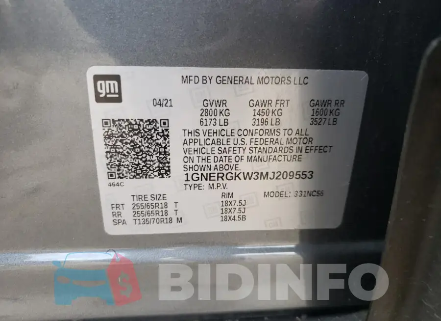 1GNERGKW3MJ209553 Photo# 13