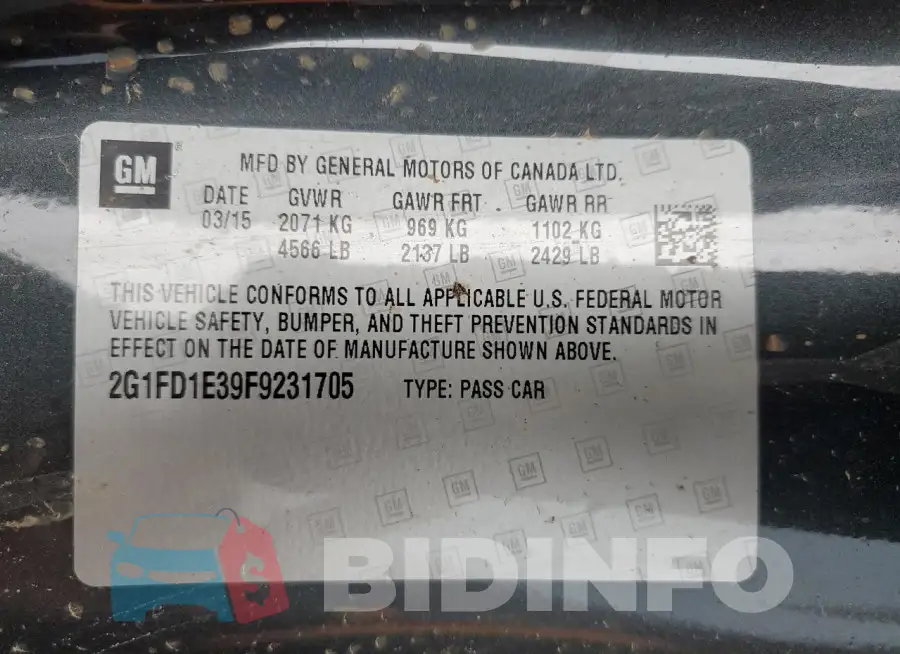 2G1FD1E39F9231705 Photo# 12