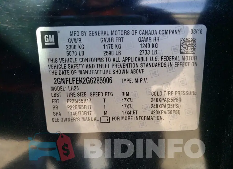 2GNFLFEK2G6285906 Photo# 13