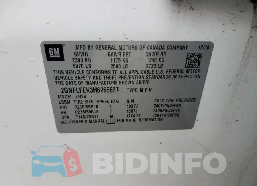2GNFLFEK3H6266637 Photo# 14