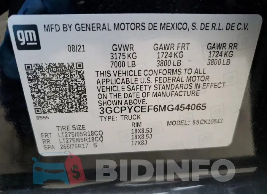 3GCPYCEF6MG454065 Photo# 12