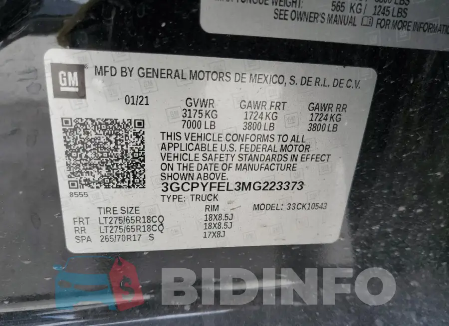 3GCPYFEL3MG223373 Photo# 13