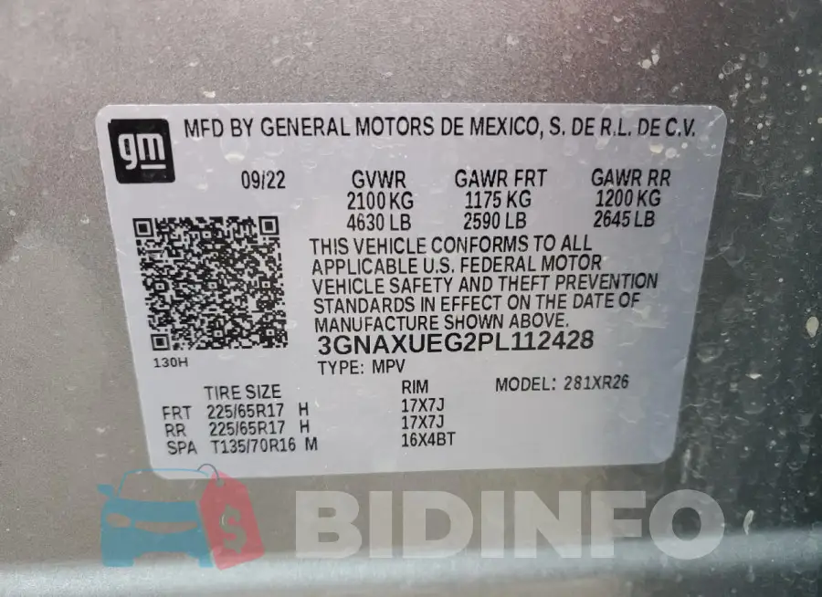3GNAXUEG2PL112428 Photo# 13