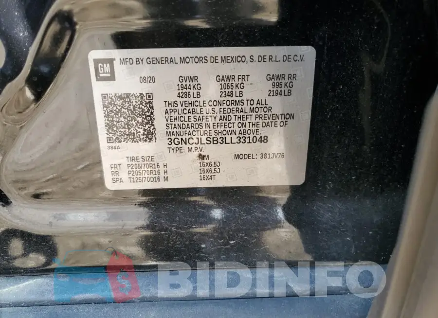 3GNCJLSB3LL331048 Photo# 13
