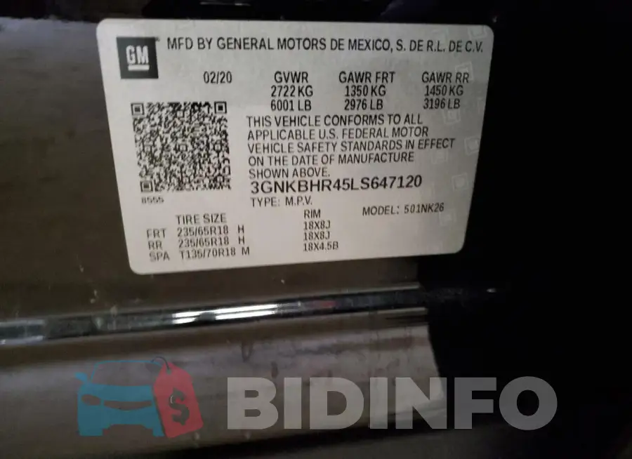 3GNKBHR45LS647120 Photo# 13