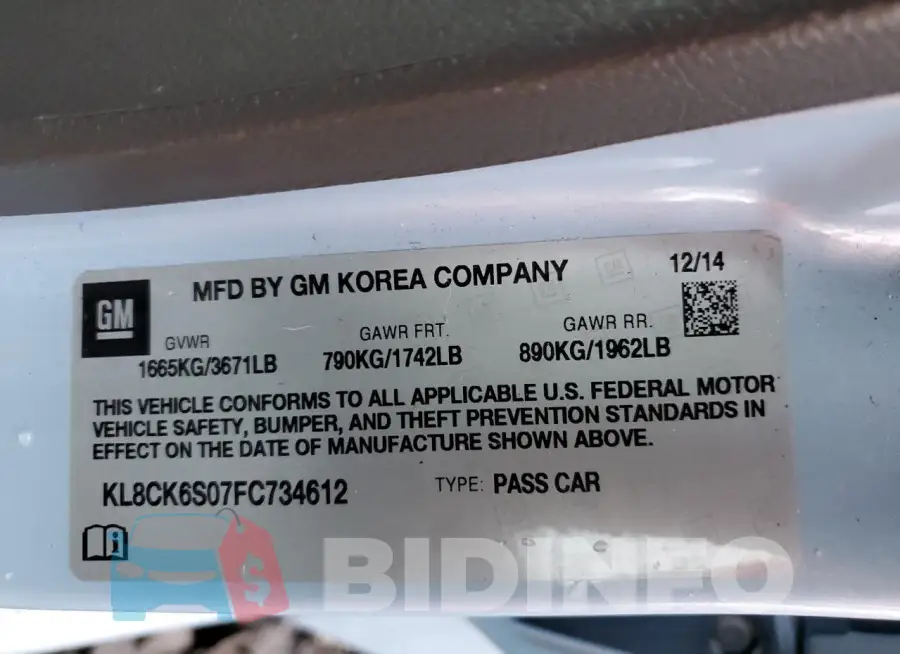 KL8CK6S07FC734612 Photo# 12