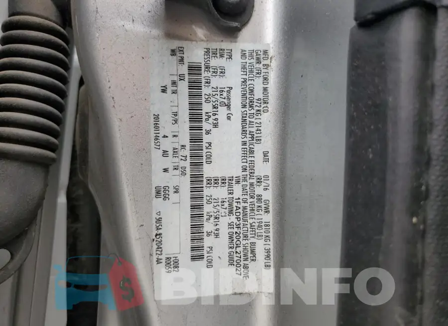 1FADP3F20GL270027 Photo# 12