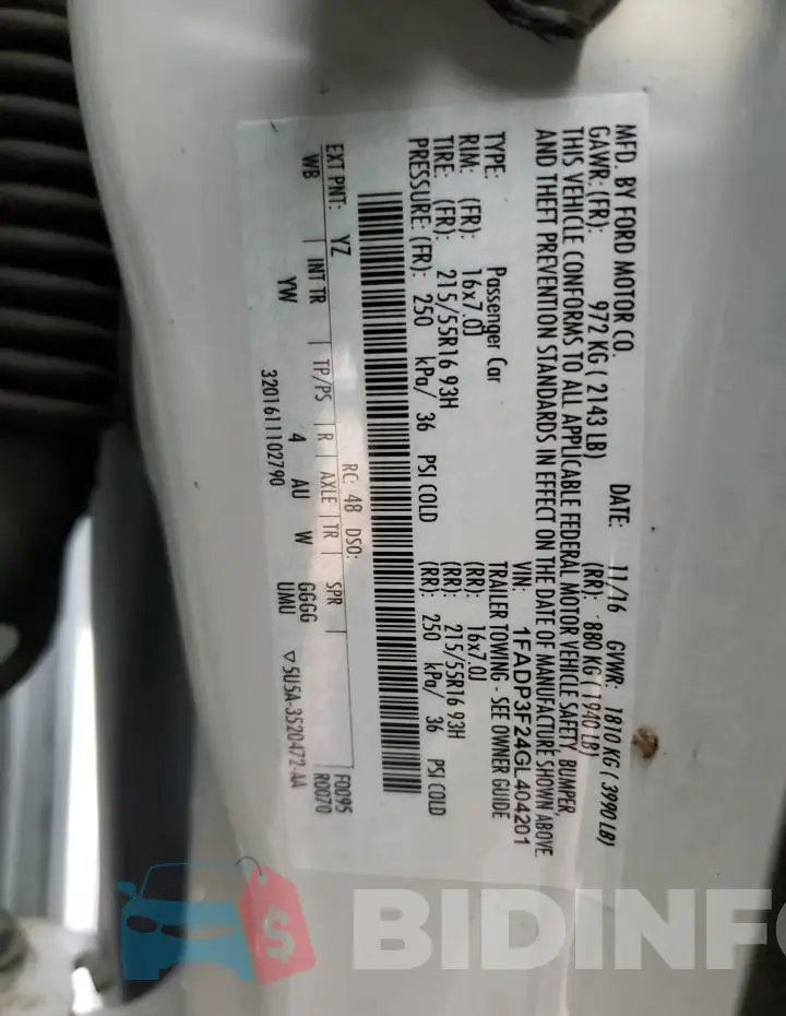 1FADP3F24GL404201 Photo# 13