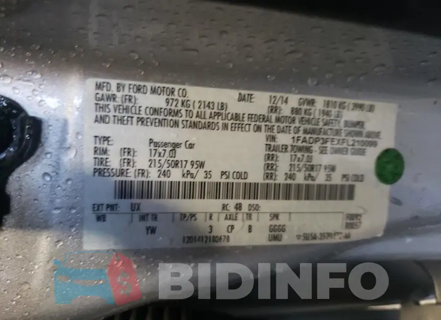 1FADP3FEXFL210099 Photo# 12