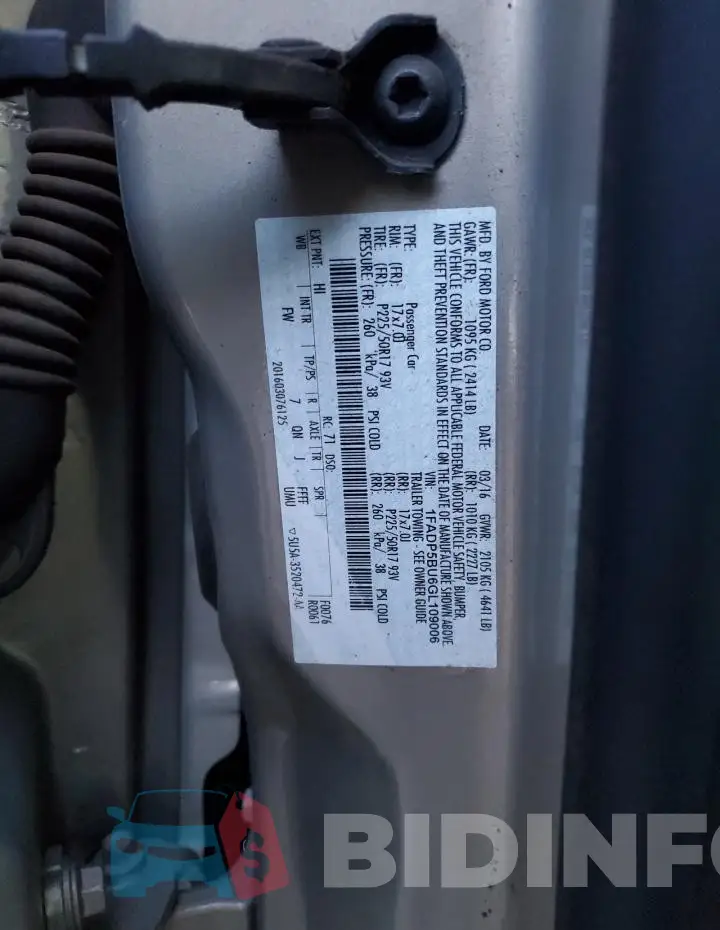 1FADP5BU6GL109006 Photo# 12