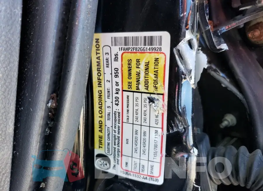 1FAHP2F82GG149928 Photo# 12
