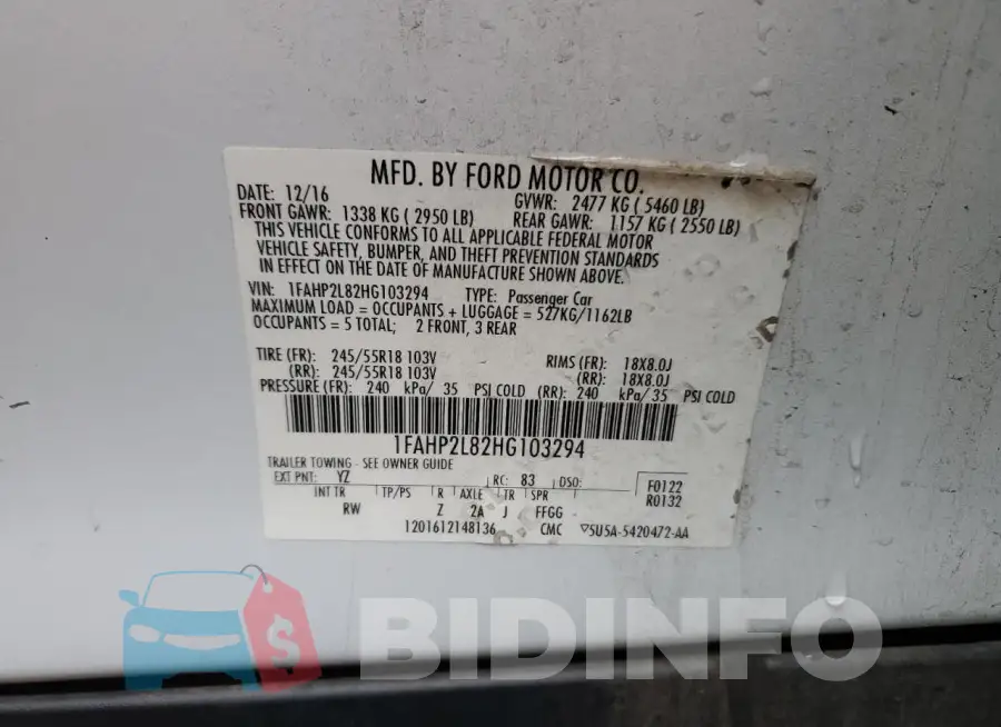 1FAHP2L82HG103294 Photo# 13