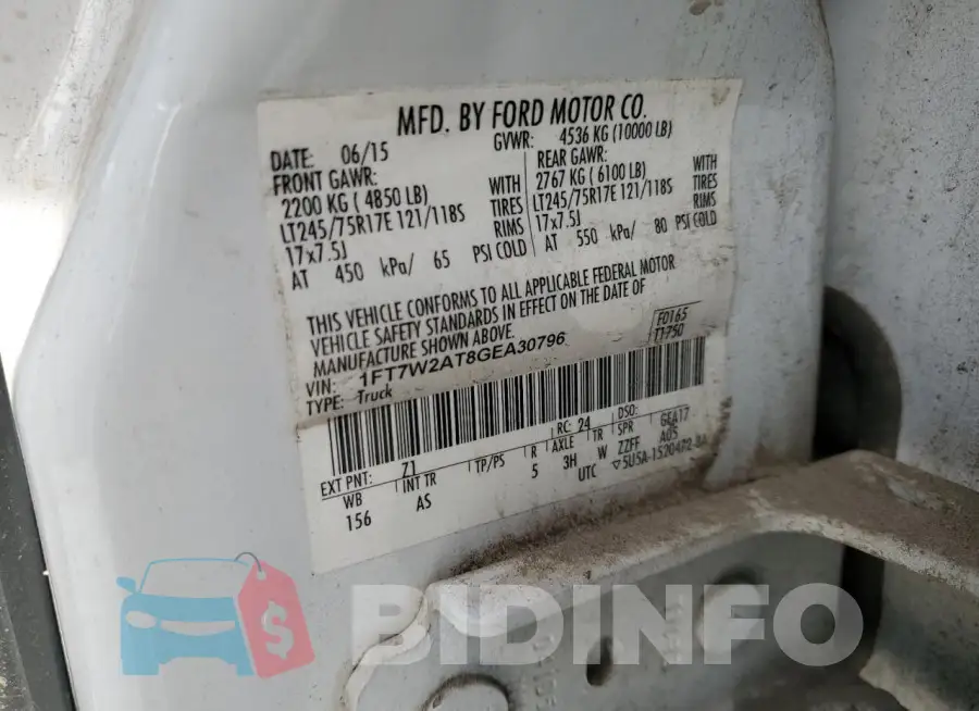 1FT7W2AT8GEA30796 Photo# 12
