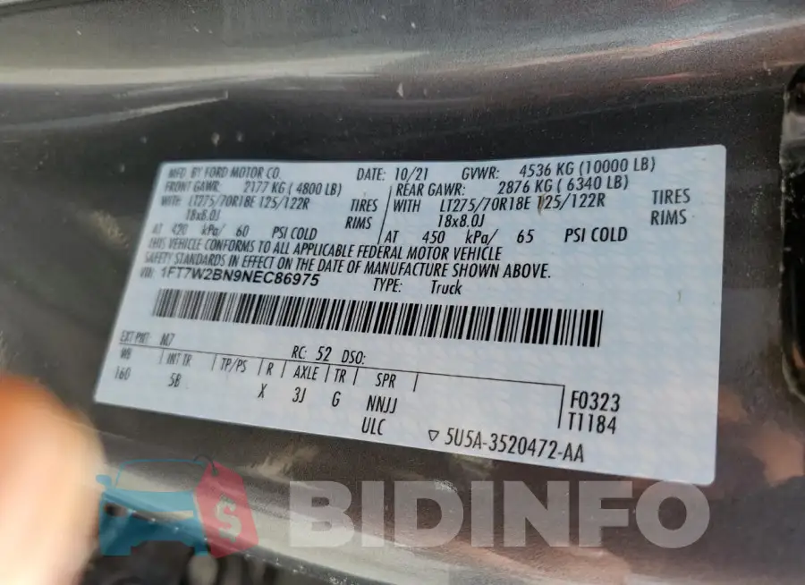 1FT7W2BN9NEC86975 Photo# 12