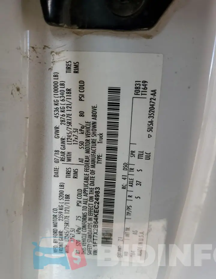 1FT7X2B64KEC24983 Photo# 13
