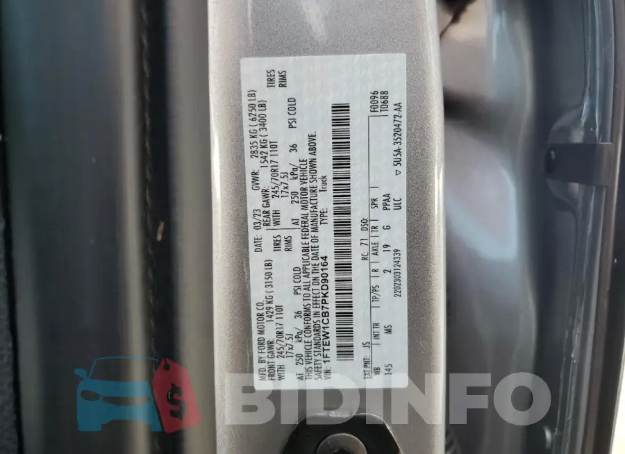 1FTEW1CB7PKD90164 Photo# 12