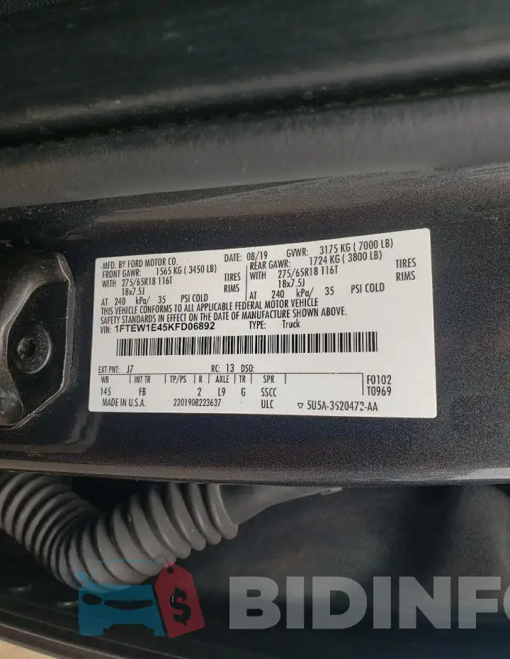 1FTEW1E45KFD06892 Photo# 12