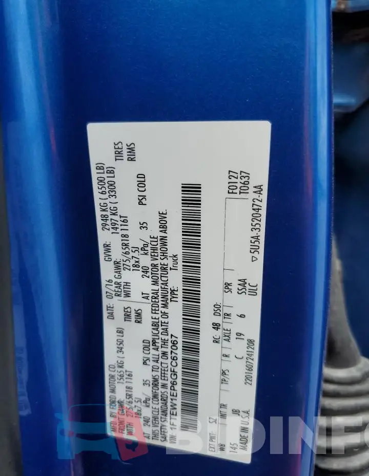 1FTEW1EP6GFC67067 Photo# 12
