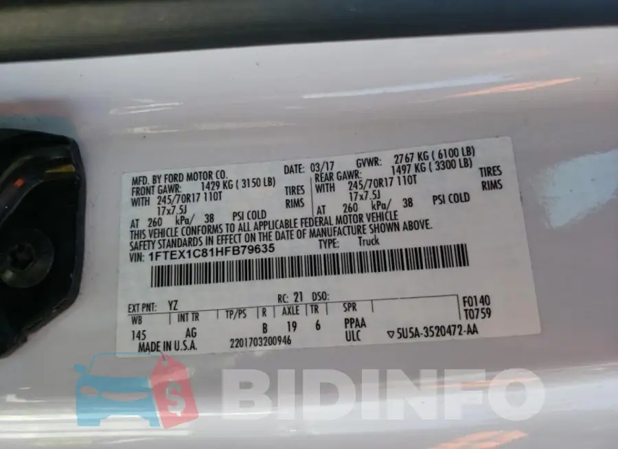 1FTEX1C81HFB79635 Photo# 10