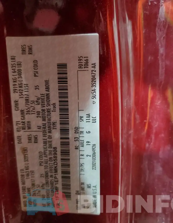 1FTMF1EP1MKD58908 Photo# 12