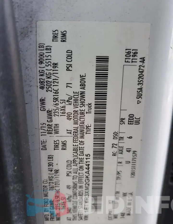 1FTYR3XM2GKA44115 Photo# 12