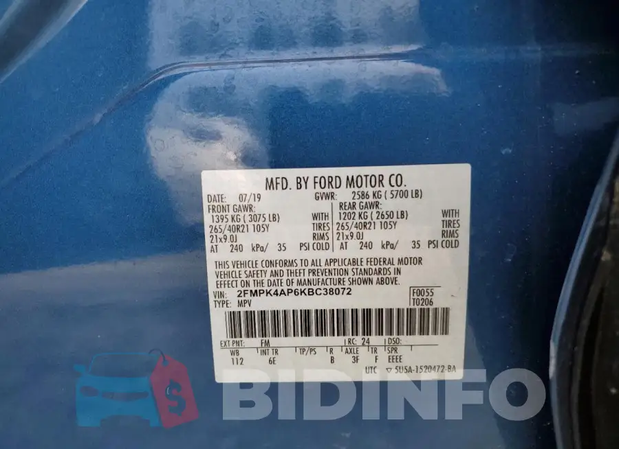 2FMPK4AP6KBC38072 Photo# 13