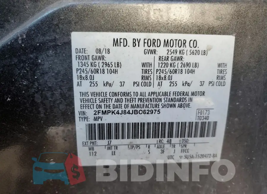 2FMPK4J84JBC62975 Photo# 12